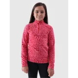 Dievčenská lyžiarska flisová mikina 4F JUNIOR FLEECE UNDERWEAR-JWAW24UFLEF051-62A RED ALLOVER · záber 2