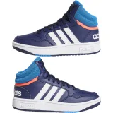 Chlapčenská rekreačná obuv ADIDAS Hoops 3.0 Mid K dark blue blue rush turbo · záber 4