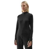 Dámska zateplená lyžiarska mikina s 1 2 zipsom 4F BRUSHED UNDERWEAR-AW23UBRUF043-20S-DEEP BLACK · záber 1