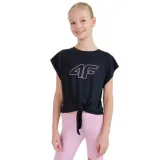 Dievčenské tréningové tričko s krátkym rukávom 4F JUNIOR TSHIRT FNK F1184-20S-DEEP BLACK · záber 1