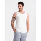 Pánske tričko s krátkym rukávom s v-výstrihom OMBRE Tank top OM-TSBT-0192 V-1 white · záber 2