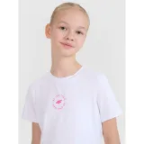 Dievčenské tréningové tričko s krátkym rukávom 4F JUNIOR TSHIRT FNK F1185-10S-WHITE · záber 2