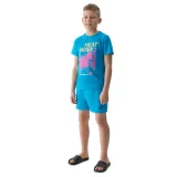 Chlapčenské tričko s krátkym rukávom 4F JUNIOR TSHIRT-4FJWSS24TTSHM1137-33S-BLUE · záber 5