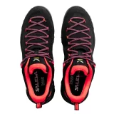 Dámska nízka turistická celokožená obuv SALEWA Wildfire Leather GTX W black fluo coral · záber 5