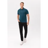 Pánske polo tričko s krátkym rukávom VOLCANO NIKOS-603-TURQUOISE · záber 4