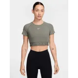 Dámske tréningové tričko s krátkym rukávom NIKE PRO W NP DF SS CROP TOP TT GX-320-Khaki · záber 2