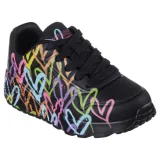 Dievčenská rekreačná obuv SKECHERS Uno Lite X JGoldCrown Lace Up K black multi · záber 1