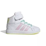 Dievčenská rekreačná obuv ADIDAS Grand Court Mid cloud white clear pink ice yellow · záber 1