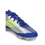 Chlapčenské futbalové kopačky outdoorové ADIDAS F50 Club Messi Jr FG silver metallic solar yellow lucid blue · záber 5