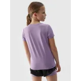 Dievčenské tréningové tričko s krátkym rukávom 4F JUNIOR TSHIRT FNK-4FJWSS24TFTSF696-51S-VIOLET · záber 3