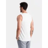 Pánske tričko s krátkym rukávom s v-výstrihom OMBRE Tank top OM-TSBT-0192 V-1 white · záber 4