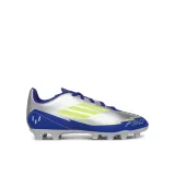 Chlapčenské futbalové kopačky outdoorové ADIDAS F50 Club Messi K FG silver metallic solar yellow lucid blue · záber 2