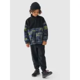 Chlapčenská flisová mikina so zipsom 4F JUNIOR FLEECE-JWAW24TFLEM246-20S-DEEP BLACK · záber 5