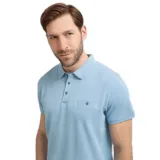 Pánske polo tričko s krátkym rukávom VOLCANO NICK-601-BLUE · záber 1