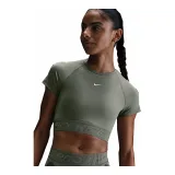 Dámske tréningové tričko s krátkym rukávom NIKE PRO W NP DF SS CROP TOP TT GX-320-Khaki · záber 5