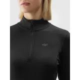 Dámska zateplená lyžiarska mikina s 1 2 zipsom 4F BRUSHED UNDERWEAR-AW23UBRUF043-20S-DEEP BLACK · záber 5