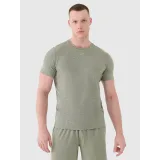 Pánske tréningové tričko s krátkym rukávom 4F TSHIRT FNK M1344-44M-OLIVE MELANGE · záber 2