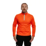 Pánske turistické tričko s dlhým rukávom EVERETT TEECO ZIP red melange · záber 1