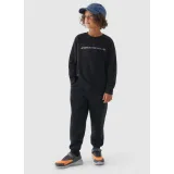 Chlapčenské zateplené tepláky 4F JUNIOR TROUSERS-JWAW24TTROM761-20S-DEEP BLACK · záber 2