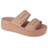 Dámske sandále na platforme (módna obuv) CROCS Brooklyn Buckle Low Wedge W latte · záber 1