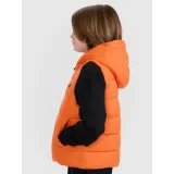 Chlapčenská vesta s kapucňou 4F JUNIOR VEST JACKET-JWSS25TVJAM169-70S-ORANGE · záber 3