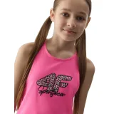 Dievčenské tielko 4F JUNIOR TSHIRT-4FJWSS24TTSHF1141-54N-PINK NEON · záber 2