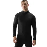 Pánska zateplená lyžiarska mikina s 1 2 zipsom 4F BRUSHED UNDERWEAR-AW23UBRUM035-20S-DEEP BLACK · záber 1