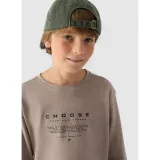 Chlapčenské tričko s dlhým rukávom 4F JUNIOR LONGSLEEVE-JWAW24TLONM294-26S-WARM LIGHT GREY · záber 2