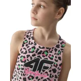 Dievčenské tielko 4F JUNIOR TSHIRT-4FJWSS24TTSHF1141-56A-LIGHT PINK ALLOVER · záber 2