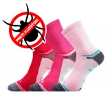 Dievčenské turistické ponožky VOXX 3 PACK-Optifanik 03-Pink Magenta Raspberry · záber 1