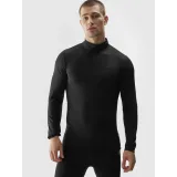 Pánska zateplená lyžiarska mikina s 1 2 zipsom 4F BRUSHED UNDERWEAR-AW23UBRUM035-20S-DEEP BLACK · záber 2