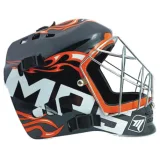 Florbalová maska MPS PRO FLAME - Black Orange Chrome · záber 1