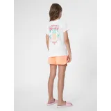 Dievčenské teplákové kraťasy 4F JUNIOR SHORTS CAS F099-64N-SALMON CORAL NEON · záber 4