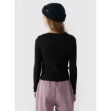 Dievčenské tričko s dlhým rukávom 4F JUNIOR LONGSLEEVE-JWAW24TLONF292-20S-DEEP BLACK · záber 3