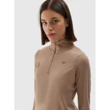 Dámska lyžiarska flisová mikina 4F FLEECE UNDERWEAR-WAW24UFLEF048-82S-LIGHT BROWN · záber 2