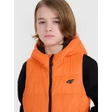 Chlapčenská vesta s kapucňou 4F JUNIOR VEST JACKET-JWSS25TVJAM169-70S-ORANGE · záber 2