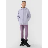 Dievčenská tréningová softshellová bunda s kapucňou 4F JUNIOR SOFTSHELL JACKET-JWSS25TSOFF305-27S-GREY · záber 4