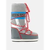 Vysoké zimné topánky MOON BOOT MB ICON SPACE RACING-HF04 SILVER BLUE RED · záber 2
