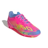 Chlapčenské futbalové kopačky outdoorové ADIDAS F50 League Jr FG MG lucid pink lucid lemon blue fusion · záber 1