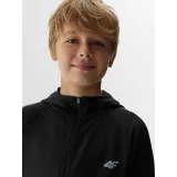 Chlapčenská zateplená tréningová mikina so zipsom 4F JUNIOR SWEATSHIRT FNK-JAW23TFSWM205-20S-DEEP BLACK · záber 5