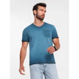 Pánske tričko s krátkym rukávom s v-výstrihom OMBRE T-shirt OM-TSCT-22SS-002 V-7 navy · záber 3
