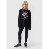 Dievčenská mikina 4F JUNIOR SWEATSHIRT-JWAW24TSWSF1214-20S-DEEP BLACK · záber 4