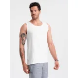 Pánske tričko s krátkym rukávom s v-výstrihom OMBRE Tank top OM-TSBT-0192 V-1 white · záber 3