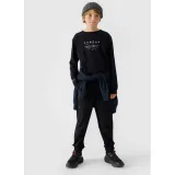 Chlapčenské tričko s dlhým rukávom 4F JUNIOR LONGSLEEVE-JWAW24TLONM294-20S-DEEP BLACK · záber 4