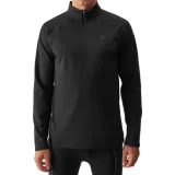 Pánska zateplená lyžiarska mikina s 1 2 zipsom 4F BRUSHED UNDERWEAR-WAW24UBRUM076-20S-DEEP BLACK · záber 1
