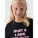 Dievčenská mikina 4F JUNIOR SWEATSHIRT-JWAW24TSWSF1214-20S-DEEP BLACK · záber 2